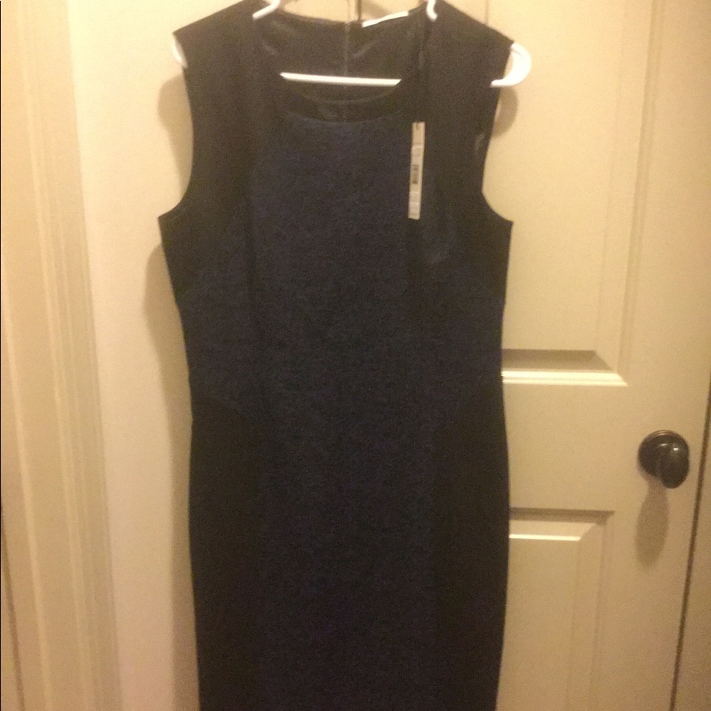 NWT Elle Tahiti Blue/Black Dress  Sz 14